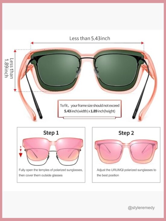 Polarized Fit Over Glasses Sunglasses, UV400 Protection, Square Frame
